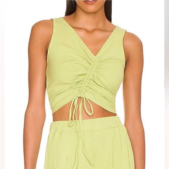 NWT Callahan ‘Leni’ Tank in Basil. Asymmetrical Front Drawstring, Size S. - Picture 2 of 10